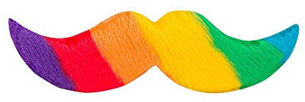 Boland 01815 – Schnurrbart Aufkleber Regenbogen
