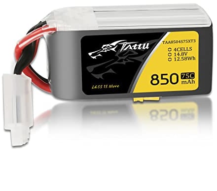 Tattu 4S Lipo RC Batterie 850mAh 75C 14.8V Batterie avec Connecteur XT30 pour FPV Quadcopter Mini Drone