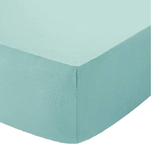 Queens Land Home Easycare & Long Lasting Pollycotton Small Double 4FT Fitted Sheet (Duck Egg)