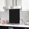 Home Supplies Black Tempered Glass Splashback for Kitchen, Toughened Glass Heat Resistant Splashbacks for Cookers - 50x60cm