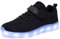 Nishiguang Kinder Jungen Mädchen LED Leuchten Schuhe USB Lade Blinken Turnschuhe Trainer Schwarz26