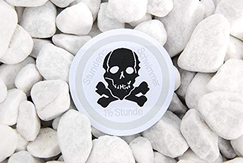 Erlebe Wasser Totenkopf 1 1/2 h Schwimmabzeichen rund Stoffabzeichen Stundenschwimmer