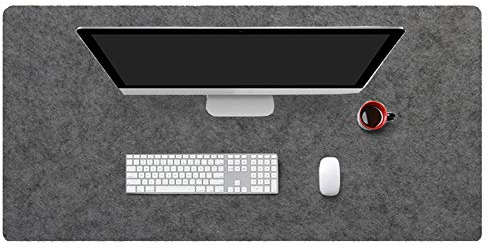 Insun Mousepad aus Filz 2mm Dick Schreibtisch Unterlage Filzunterlage Antirutsch Modern Schreibtisch Matte Rutschfest Dunkelgrau 80x40cm