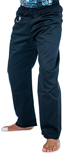 Karatehose von Ronin – Poly/Baumwolle, leichte Kampfsport-Hose mit elastischer Taille, schwarz, 4