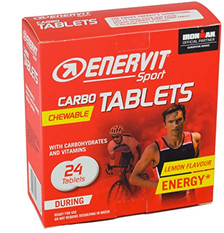 Enervit Sport Carbo Chewable Tablets (Lemon, 24 Count (Pack of 1))
