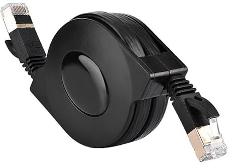 Socobeta Cavo Ethernet CAT7 LAN Network Cavo RJ45 600MHz Patch Patch Cavo Ethernet Piatto Retrattile