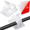 60 Pieces Mini Outdoor Cable Clips with Adhesive Tapes Light Clips Decoration Clips Self Adhesive Hooks Wire Holder for Fairy Light (White)