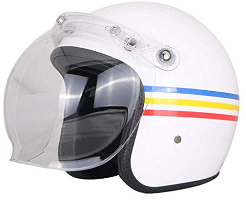 GAOZ Casco Jet Moto Aperto, Scooter Scodella Caschi Motorino Vintage Chopper Portatile Jet Moto Design di Protezione Buffer EPS, Omologato DOT/ECE, 57-64 cm