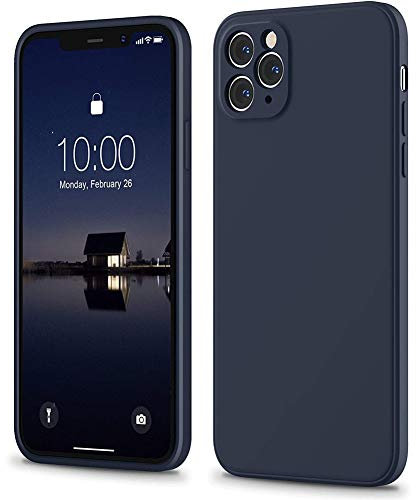 Liquido Silicone Custodia Compatibile con Huawei P20, Cover per Huawei P20 Silicone Liquido, Protezione Completa del Corpo con Fodera in Microfibra, Blu Notte