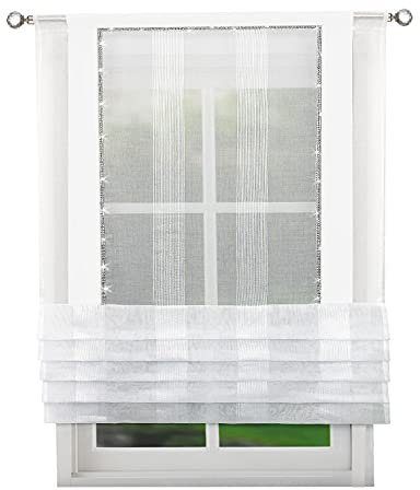 NEU Gardine Fertiggardine Vorhänge Paneel 130x70cm mit Kristall und Zirkonia (Weiß, 130 x 130 cm)