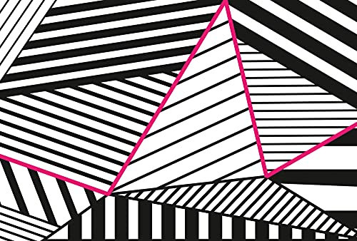 Architects Paper WTD 116930 Atelier 47 Papier peint photo 3D Motif rayures abstraites Rose/blanc/noir 4 x 2,70 m