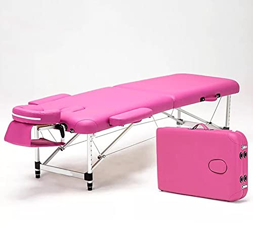 XRDSHY Multifunktions Massageliege,kosmetikliege Höhenverstellbar,massageliege Klappbar Tragbar,Weich Und Bequem Massagetisch,Massagebett Aluminium,leicht Und Langlebig,Pink