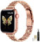 MioHHR Slim Band kompatibel mit Apple Watch Armband 38mm 40mm 41mm 42mm(Series 10),dünnes Edelstahl-Metallkettenband für Damen iWatch Bands Series 9 8 7 6 5 4 3 2 1 SE,Roségold