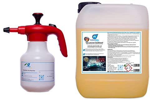 KaiserRein Premium Auto Waschmittel Autoschampoo Active 2,5 L Kanister und Schaumdrucksprüher Auto und Lkw Profi Blizzard Mega Haftschaum mit Langzeitkonservierung
