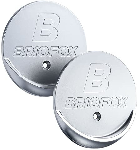 BRIOFOX Lot de 2 supports de tringle à rideau de douche adhésif 3M | Résistant à la chaleur | Étanche | Charge maximale de 27,2 kg – Chrome (tringle non incluse)