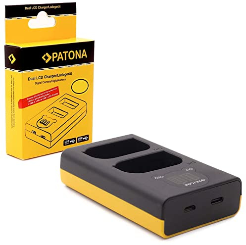 PATONA BLX-1 Dual LCD Battery Charger, USB-C or Micro USB Powered, Compatible with OM System Olympus BLX-1 for OM-1