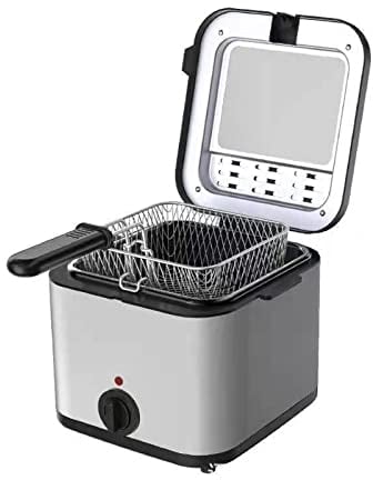 Deep Fat Fryer Easy Clean In Home Kitchen Chip Fryer Pan Internal Mesh Basket with Safety Handle and Viewing Window Easy Clean