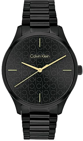 Calvin Klein Analog Quarzuhr Unisex mit Schwarzes Edelstahlarmband - 25200170
