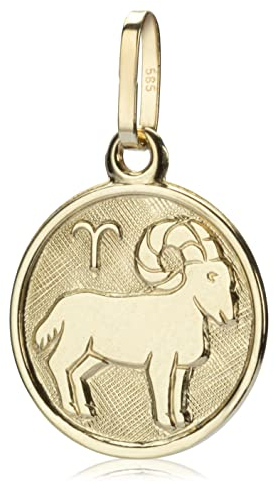 NKlaus Widder Sternzeichen 585 Gelb Gold 8 Karat 12mm klein Kettenanhänger Horoskop 2663
