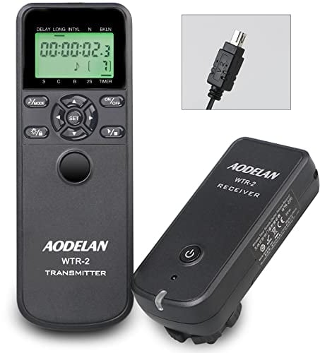 Déclencheur à Distance sans Fil pour Nikon, déclencheur sans Fil avec minuterie, intervalomètre, Prise de Vue en Rafale et Nombre de tirs, câble retardateur sans Fil télécommande pour Appareil Photo