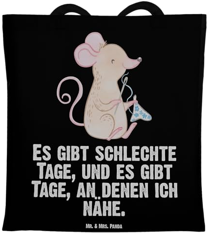 Mr. & Mrs. Panda Tragetasche Nähen - Geschenk, Beuteltasche, Gewinn, Stofftasche, kreatives Hobby, Schultertasche, DIY, Danke, Nähkurs,