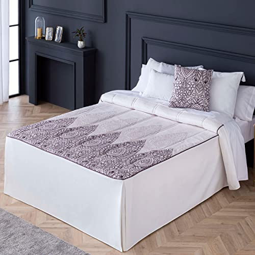 Lanovenanube Colcha edredón BAZA - Cama 135 cm - Color Lila