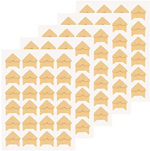 LICQIC Photo Corners Self Adhesive, 240 pcs Scrapbook Photo Corner Stickers for Photo Albums Scrapbook DIY Craft, 10 Sheets Brown (Shape 1)
