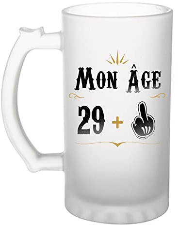 Planetee Chope de bière 30 ans Humour | Idée Tasse Cadeau Homme Famille Anniversaire Noël Pinte cervoise