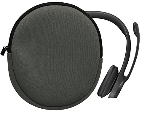 kwmobile Cover Compatible with Logitech H390 Case - Neoprene Headset Cover - Pouch w/Zipper - Grey