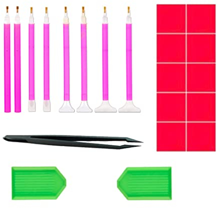 CRLLDPM 21 Stück Diamond Painting Set - 5D Zubehör Mit Stift für DIY Diamant Malerei