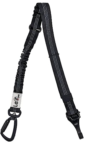LeoPets Hunde Sicherheitsgurt für Auto | Hundegurt Auto | Für alle Hunde Größen 30cm - 90cm | Sicherheitskarabiner - Sicherheitsgurt reflektierend und Rückdämpfung (Schwarz)