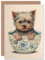 Artery8 Cute Teacup Yorkshire Terrier Dog in Floral Pattern Tea Cup Watercolour Illustration Art Birthday Sealed Greeting Card Plus Envelope Blank inside