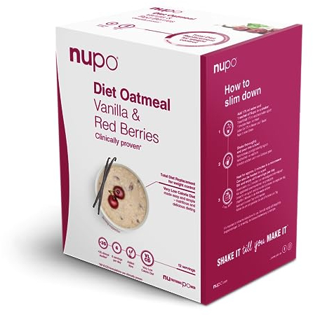 NUPO® Diet Meal Replacement extreme [Vanille-Beeren - 12 Portionen] - Kalorienarme Ernährung & GMO frei - Vollwertige Mahlzeitersatz abnehmen - Food replacement - Nahrungsersatz abnehmen