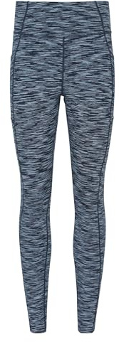 Mountain Warehouse Breathe & Balance High Waisted Womens Leggings - Soft Ladies Tights, Brushed Bottoms, Full Length, Pockets - Spring Summer, Sports, Walking Dark Blue 20