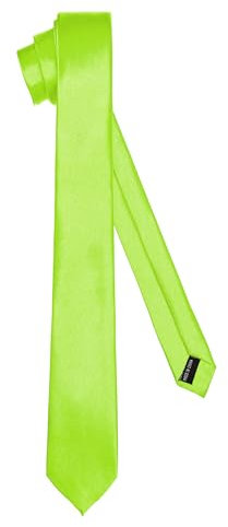 Ladeheid Cravatta classica da uomo, lucida, perfetta per l'ufficio e le festività, colori vari - Ideale per incontri d'affari, matrimoni TMS-6 (150cm x 6cm, Lime)