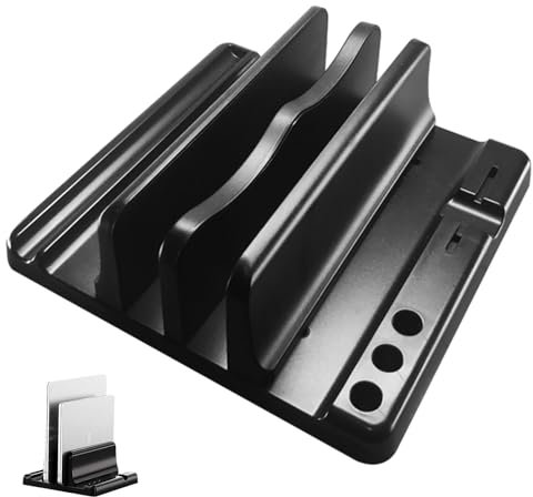 aqlbhz Vertical Laptop Stand Dual Laptop Stand Dual-Slot Vertical Laptop Stand with Adjustable Dock Size Slot Laptop Stand - Slot Laptop Stand Holder Laptop Holder Fits Most Laptops