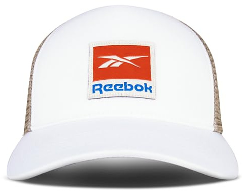 Reebok Trucker-Mütze, Snapback, verstellbar, Alltag, Fitness, Sonnenschutz, klassisch, Baseballkappe, Vinatge Trucker, Weiß, Einheitsgröße