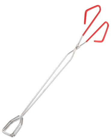 Edelstahl Grillzange für Feuerstelle, Längere Holzzange für Draußen