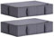 TYEERS Under Bed Storage Box with Lid, Durable Fabric, Washable, Collapsible, Under Bed Storage for Clothes, Blankets, Sheets, Shoes, 70x42x18 cm, 2-Pack, Dark Grey
