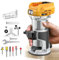 Cordless Compact Router for DeWalt 20V Battery (Bare Tool), 6 Variable Speeds Router Tool for Woodworking, 800W 30,000 RPM Fixed Base Wood Router with Trim Router Bits, Edge & Roller Guide, Dust Hood