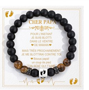 BOCHOI Cadeau Futur Papa Cadeau Annonce Grossesse Bracelet Futur Papa Premier Cadeaux Fete Des Peres Enceinte Naissance Bébé Cadeaux Anniversaire 30-50 Ans Bracelet Homme Tu Vas Etre Papi Noël