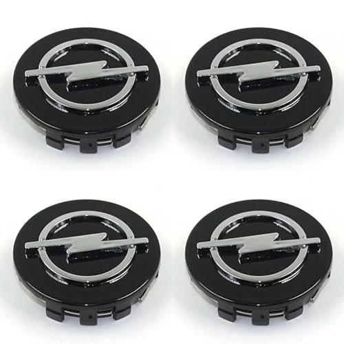 LyTTuu 4 Pièces Voiture Cache Moyeux pour Opel Astra J 2009-2015,Enjoliveurs Moyeu Capuchons Anti-poussière Crème Solaire Pneuset Jantes Accessoires,Black-68mm