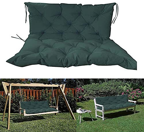 Wasserdichtes Outdoor Bankkissen mit Rückenlehne Polster für Gartenschaukel 2/3 Sitzer & Rückenkissen Set Hängematte Kissen Bezug für Holzstuhl Palette