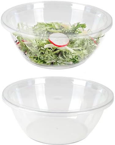 2 pièces bols à mélanger, 4.5L Bols Mélangeurs avec Couvercle, Empilables Bols Cuisine pour Stockage, Sans BPA saladier bol Pour la cuisson, la cuisine, la marinade et la préparation des aliments
