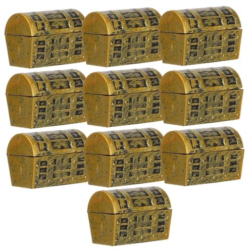 MUCKLILY Kleiner Schatzkisten Kunststoff 10 Stück Für Party Geschenke Und Wohndekor Kleine Piratenschatztruhe 3,7cm Detailreiche Miniatur Trinkspiel Dekoration