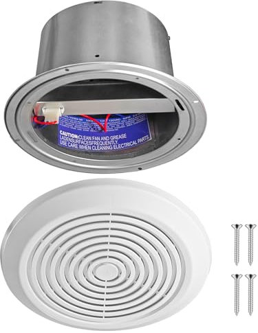 V2262-50 - Ventilador de escape de baño de 7 pulgadas, ventilador de techo silencioso de 50 CFM, extractor de bajo ruido de 1.0 Sones para apertura de 8 pulgadas, ventilador de escape a través de