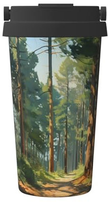 WBQLSL Zeppelin - Thermos in acciaio inox con motivo stampato, isolamento termico e freddo, durata di 12 ore, tazza da caffè portatile