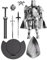 Bsbkoj Medieval Knight Action Figure, Multi-Jointed Full Body Movable Figurine, 360° Rotating Head Statue Model for Desk Decor, Dining Table Display, Home Collectible, 5.51x5.2 inches