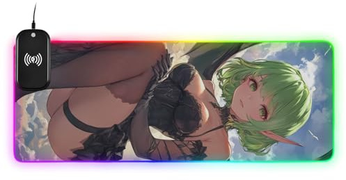 Little Devil Anime Gi Wirel Charging Glowing Mouse pad entials desk 89,9 x 40,6 cm tappetino per mouse per scrivania gaming