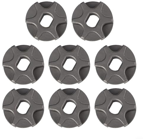 Desiumite Kettensägen-Ritzel-Set mit 6 Zähnen für DUC256, DUC353, XCU03 Modelle, 3/8 Zoll Teilung mit 10 x 8 mm Mittelloch, Metall-Antriebsritzel für elektrische Kettensäge (8 Stück)
